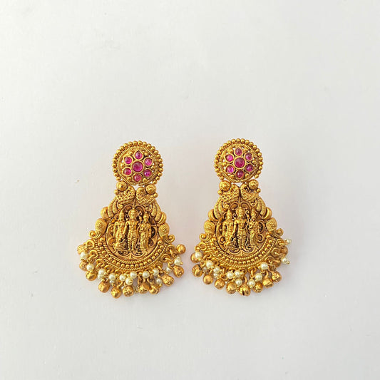 Gold Plated Ram Sita Earring