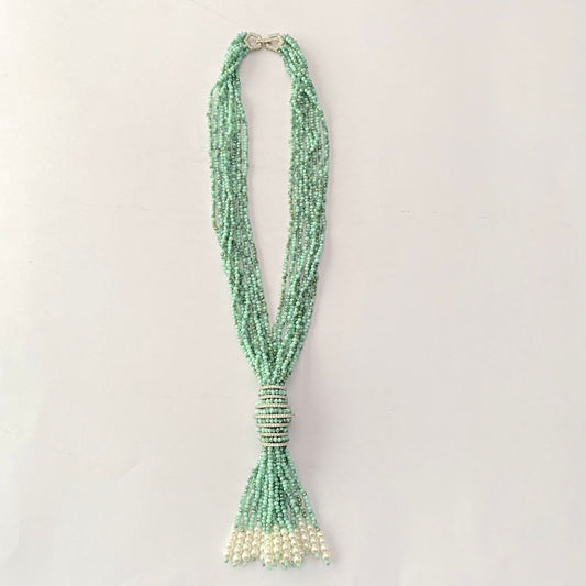 Diamond Long Beads Necklace Set