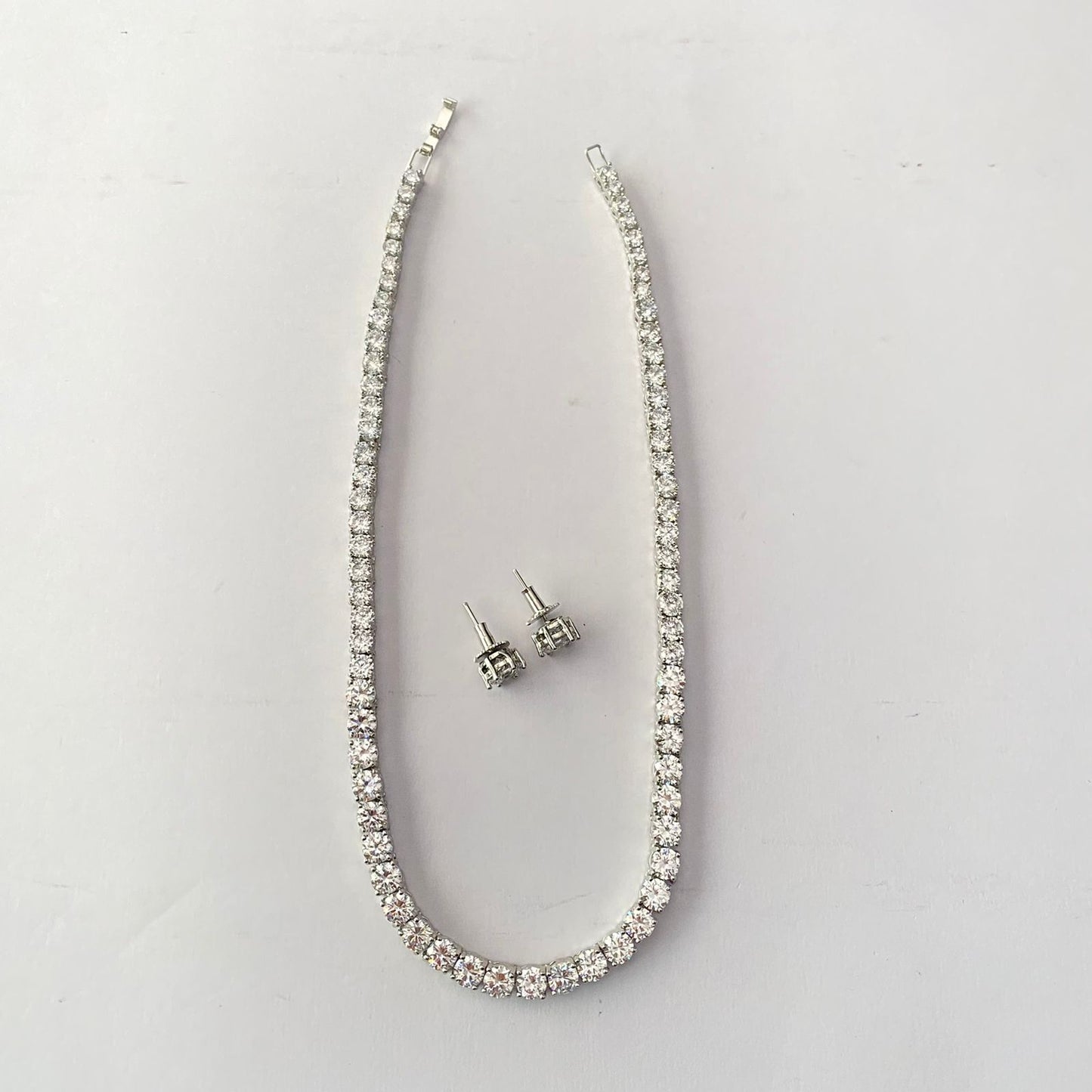 Single Line Diamond Necklace Set