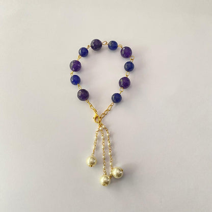 LUMBA RAKHI BLUE STONE WITH PEARL FOR WOMEN
