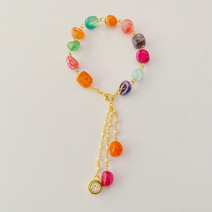 MULTI STONE LUMBA RAKHI FOR WOMEN