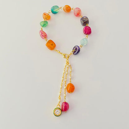 MULTI STONE LUMBA RAKHI FOR WOMEN