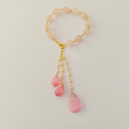 LUMBA RAKHI PINK DROP STONE FOR WOMEN