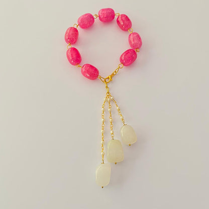 PINK STONE LUMBA RAKHI FOR WOMEN