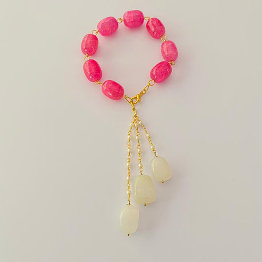 PINK STONE LUMBA RAKHI FOR WOMEN