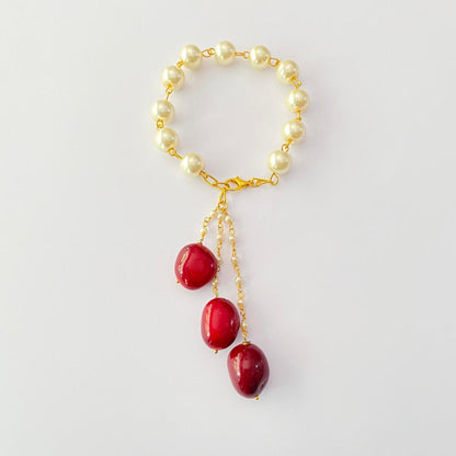LUMBA RAKHI PEARL WITH RUBY DROP STONE  FOR WOMEN