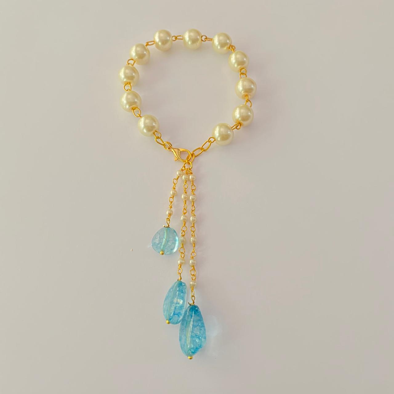 OFF-WHITE LUMBA RAKHI SKY BLUE DROP STONE FOR WOMEN
