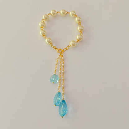 OFF-WHITE LUMBA RAKHI SKY BLUE DROP STONE FOR WOMEN