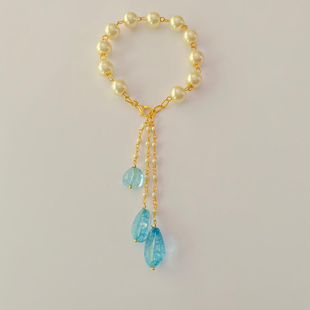 OFF-WHITE LUMBA RAKHI SKY BLUE DROP STONE FOR WOMEN