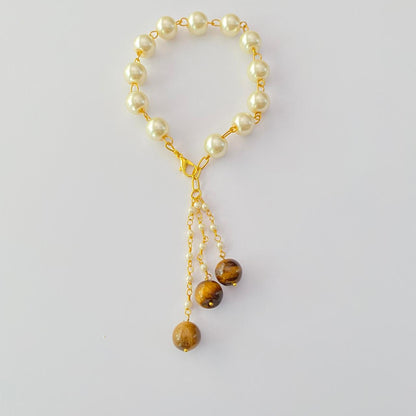 LUMBA RAKHI PEARL WITH BROWN STONE DROP FOR WOMEN