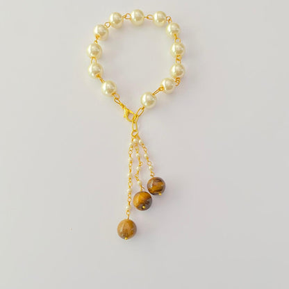 LUMBA RAKHI PEARL WITH BROWN STONE DROP FOR WOMEN