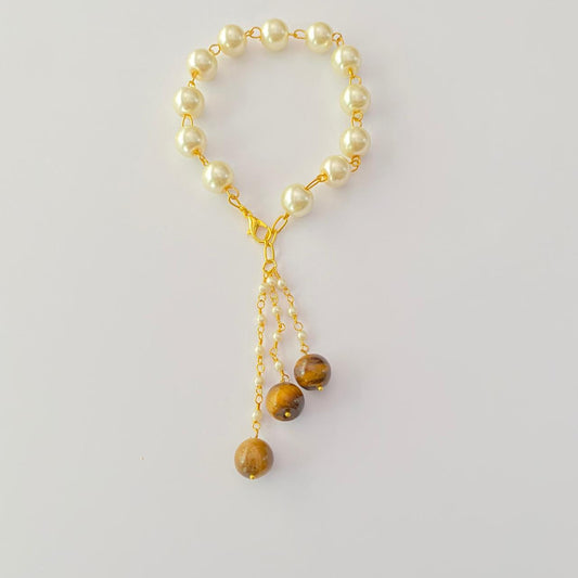 LUMBA RAKHI PEARL WITH BROWN STONE DROP FOR WOMEN