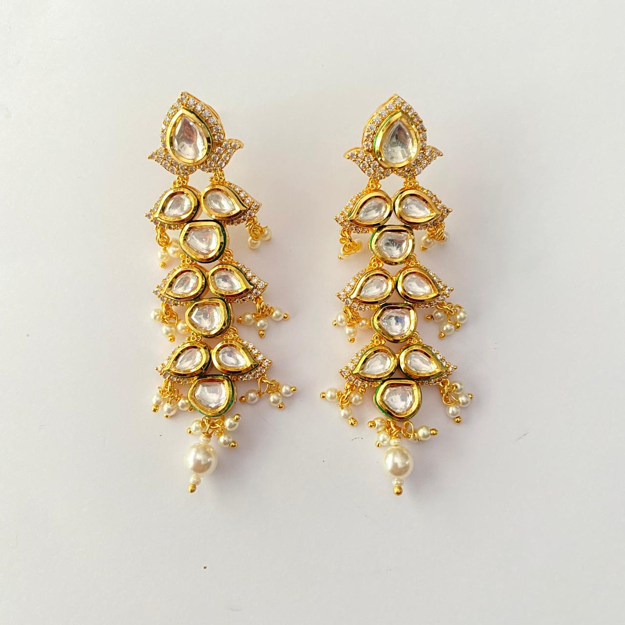 Kundan Gold Plated with Pearl Hanging Earring