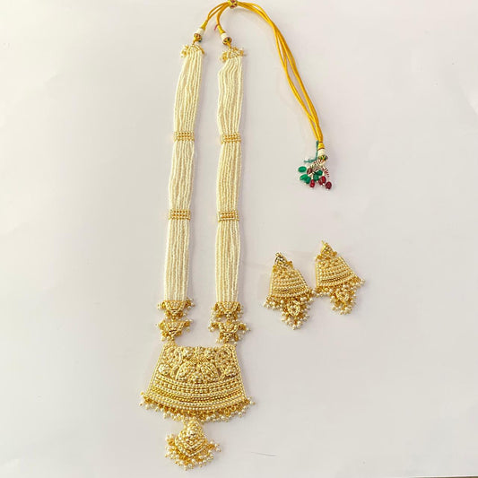Long White Beads white Jadau Rani Haar