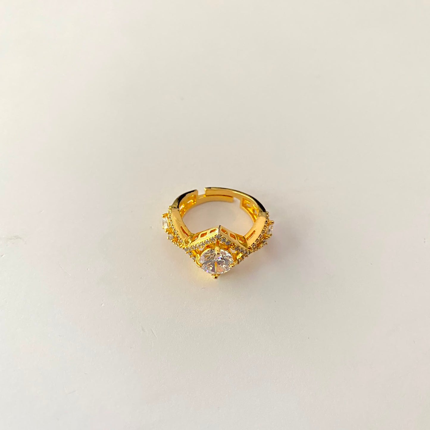 Diamond Gold Plated Sleek Ring