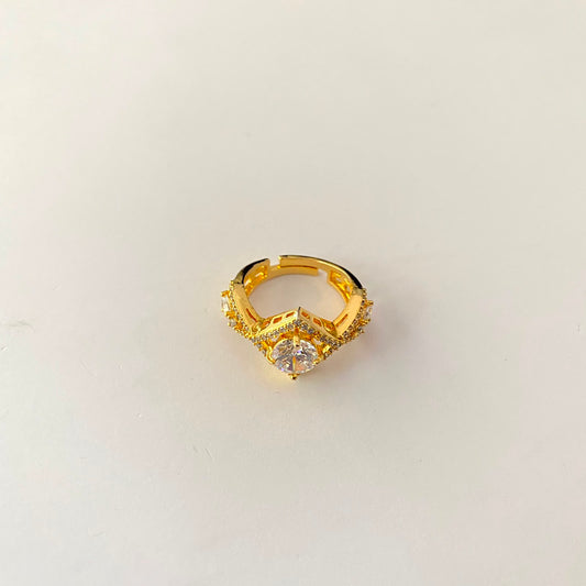 Diamond Gold Plated Sleek Ring