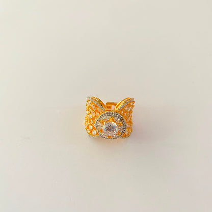 Diamond Gold Plated Cocktail Ring