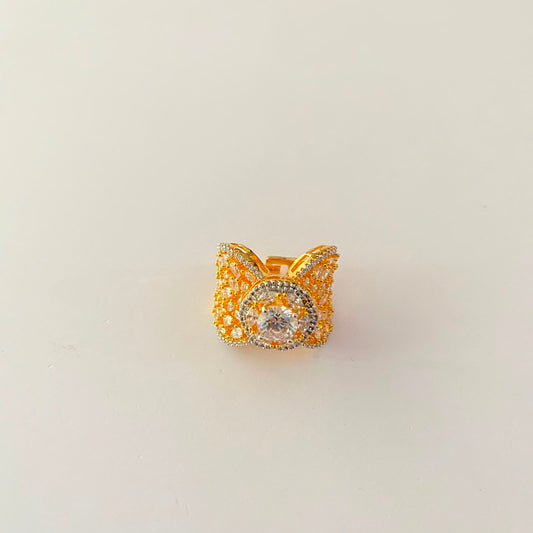 Diamond Gold Plated Cocktail Ring