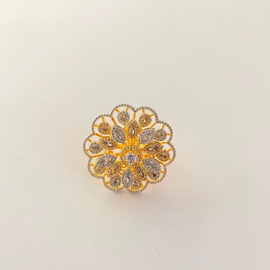 Gold Plated Big Diamond Ring