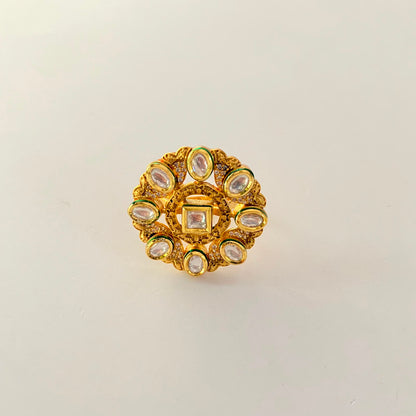 Kundan Gold Plated Ring