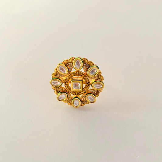 Kundan Gold Plated Ring