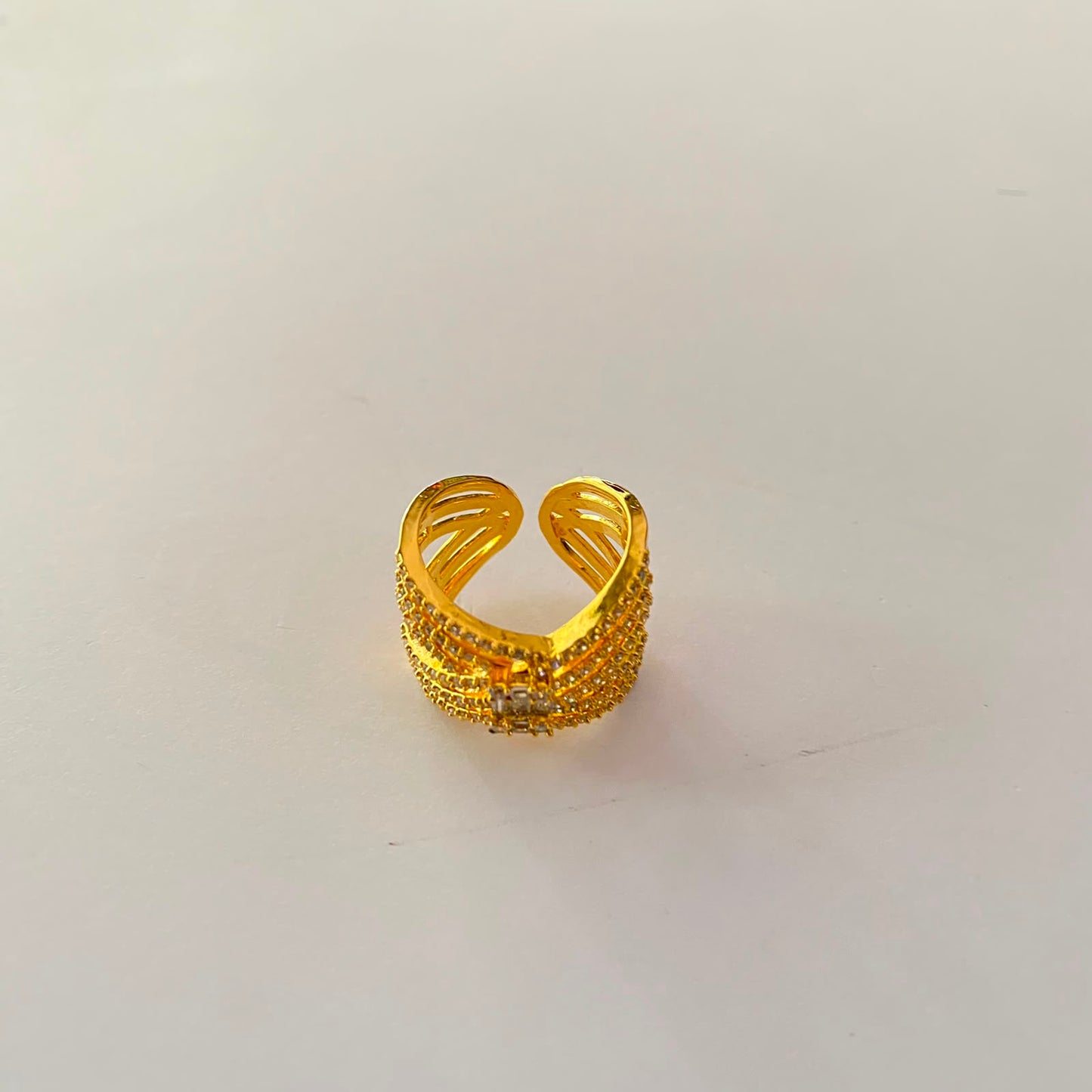 Diamond Gold Plated Band Ring