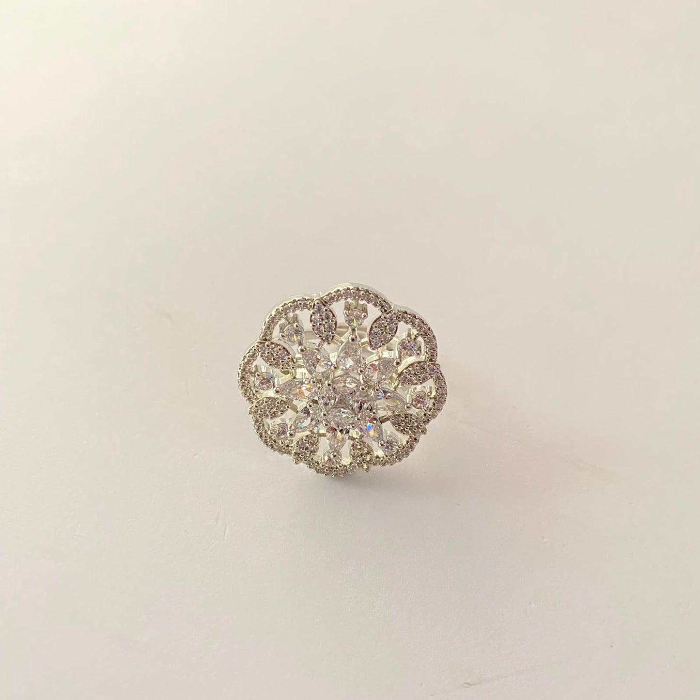 Diamond Silver Plated Ring
