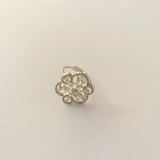 Diamond Small Silver Plated Ring