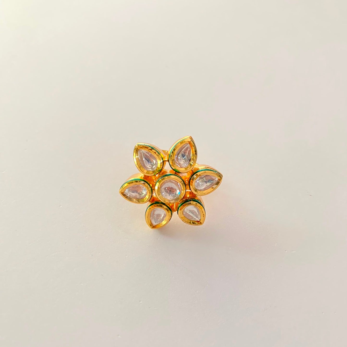 Gold Plated Kundan Ring