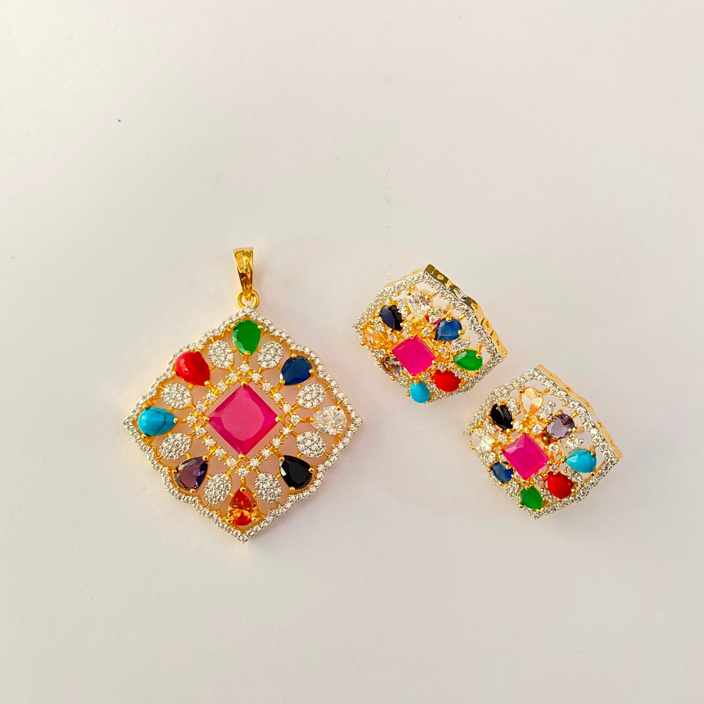 Gold Plated Multi Pendant Set