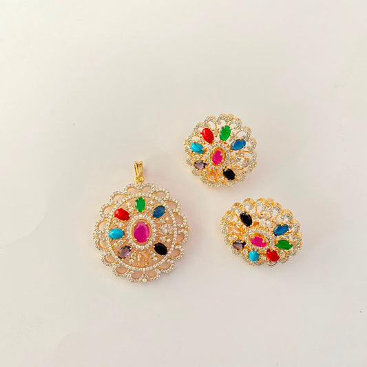 Gold Plated Multi Pendant Set