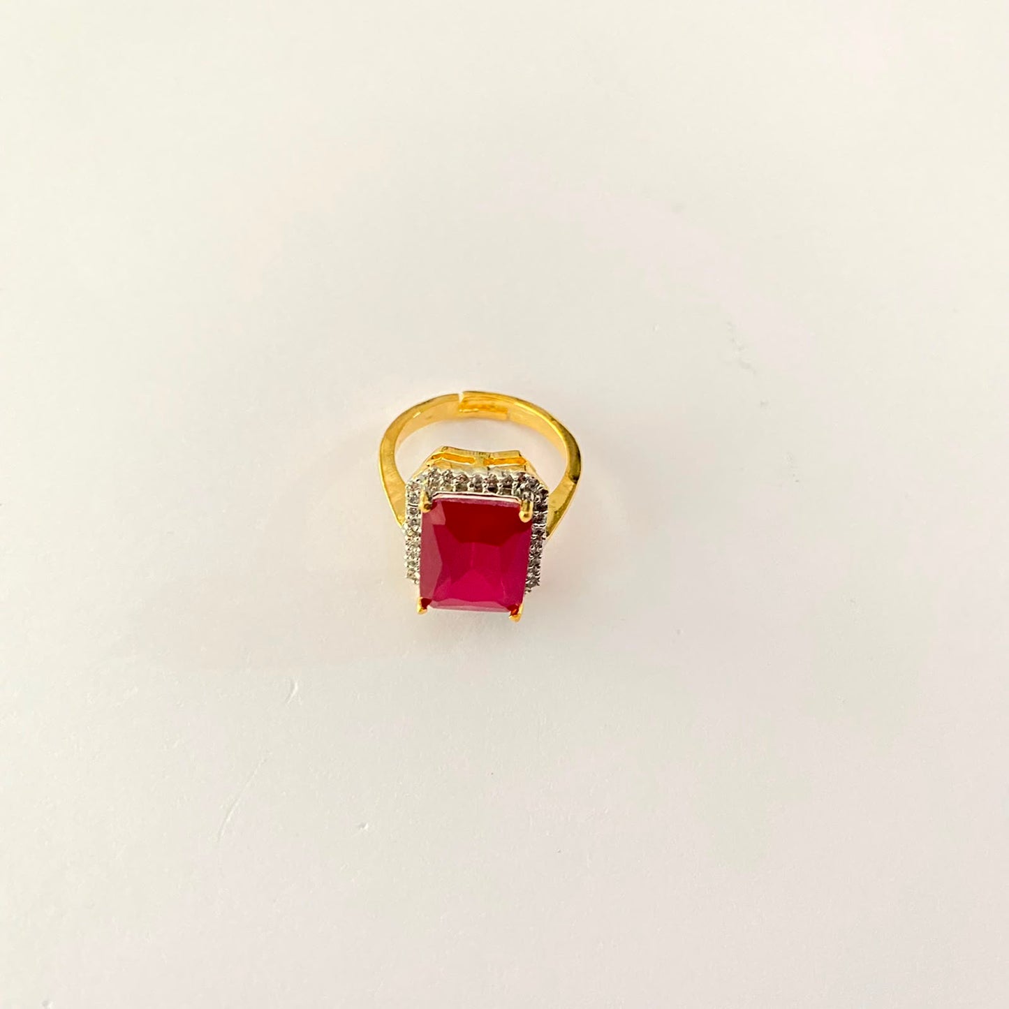 Ruby Stone Gold Plated Ring