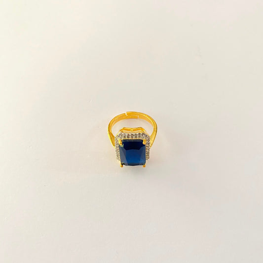 Blue Stone Gold Plated Ring