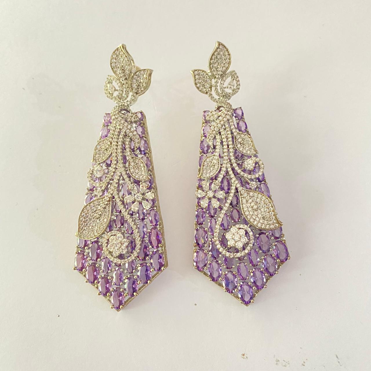 Ameythes Silver Plated Dimaond Dangler Earring