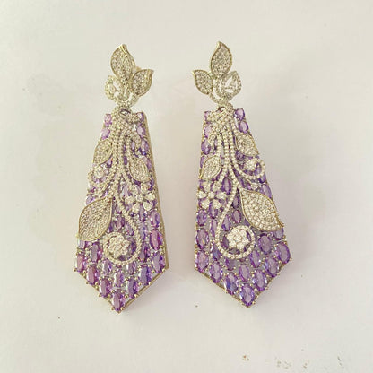 Ameythes Silver Plated Dimaond Dangler Earring