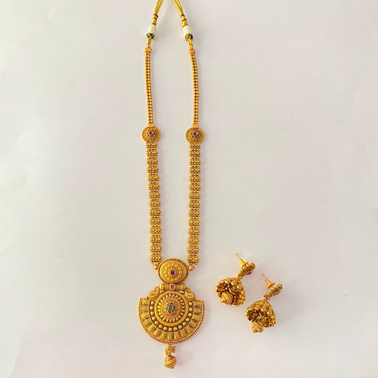 Gold Plated Long Necklace Set