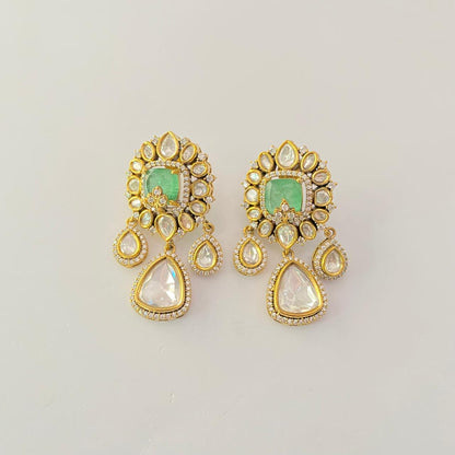 Kundan mint green latest design earring
