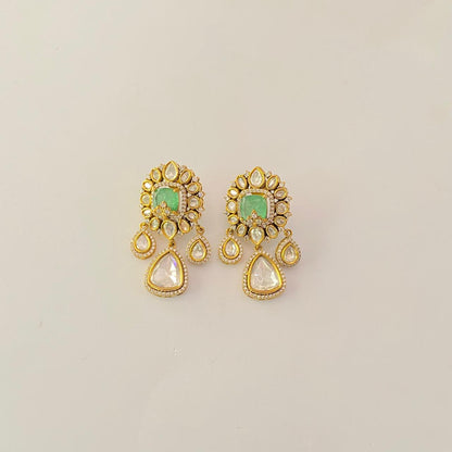 Kundan mint green latest design earring