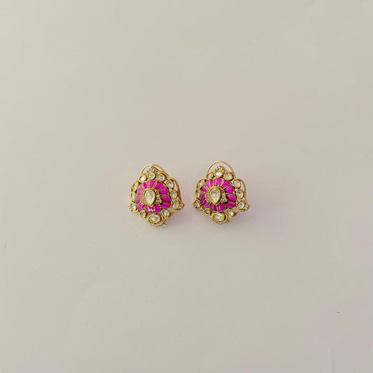 kundan studs latest design with back clip