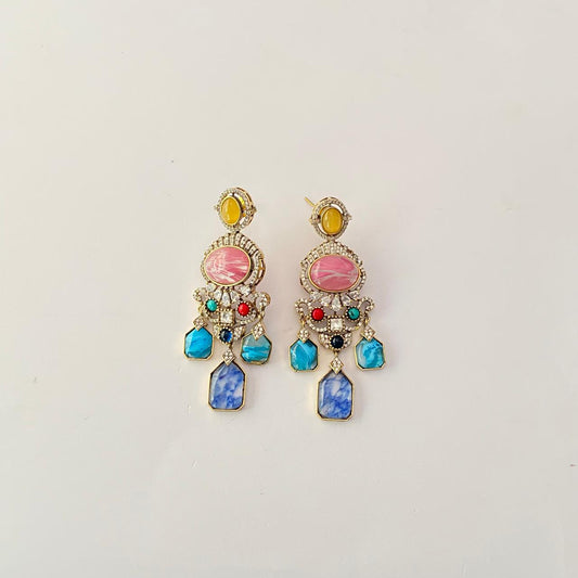 Multi colour Latest design with diamond earring
