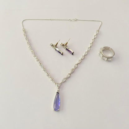 Latest design necklace with  silver plated ring combo