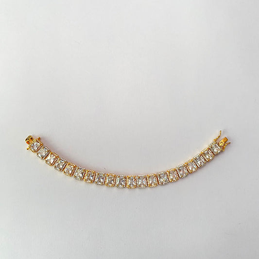 Gold & Silver Polish Diamond Bracelet (Size- 2.4/2.6 )
