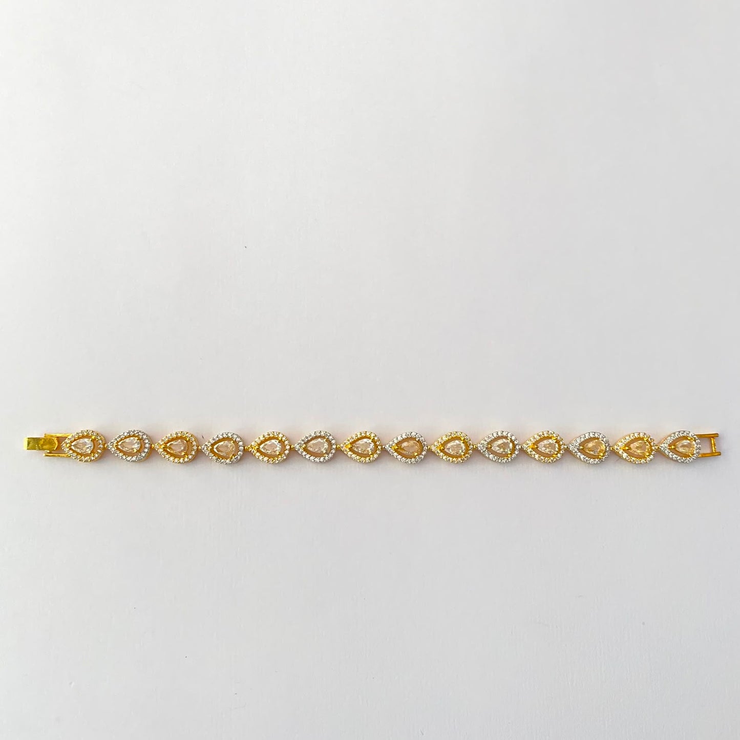 Drop Design Gold Plated Tennis Bracelet (Size- 2.6/2.8)