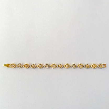 Drop Design Gold Plated Tennis Bracelet (Size- 2.6/2.8)