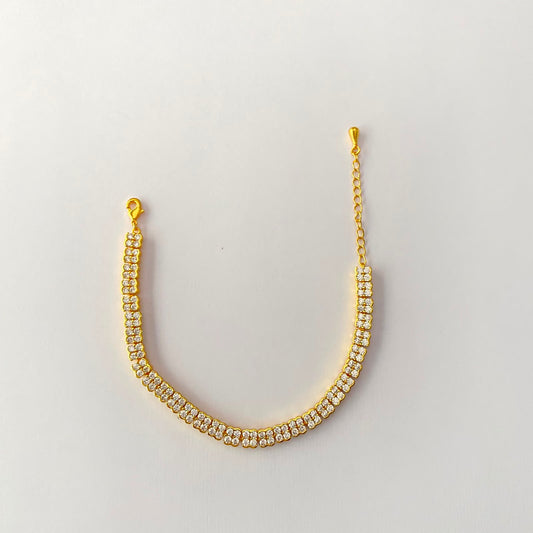 Tennis Gold Plated Adjustable Size Bracelet