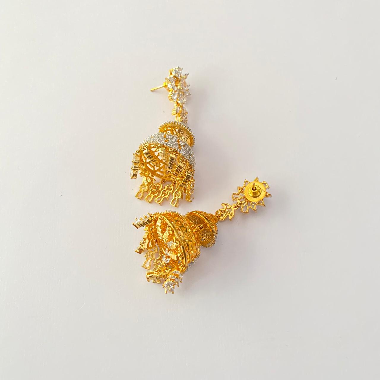 Diamond Gold Plated Jhumka Earring