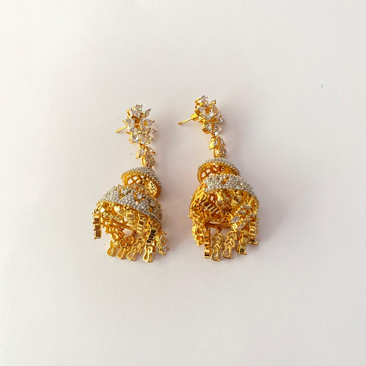Diamond Gold Plated Jhumka Earring