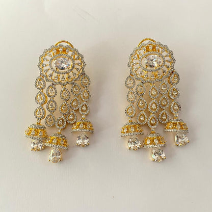 Diamond Gold Plated Big Earring