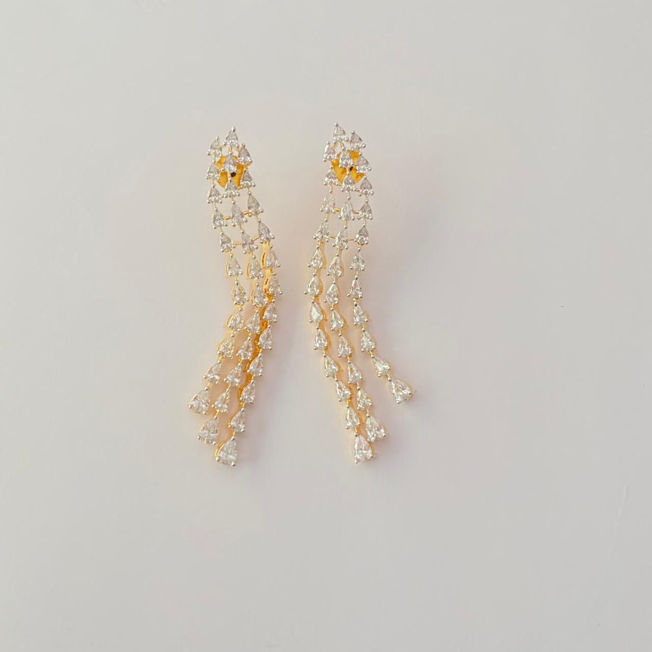 Diamond Gold Plated Dangler Earring