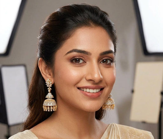 Diamond Gold Plated Jhumka Earring